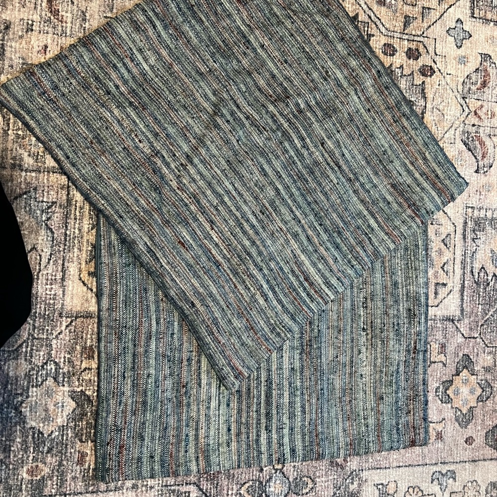 West Elm Striped Accent Pillow Cover - Blue and Gray